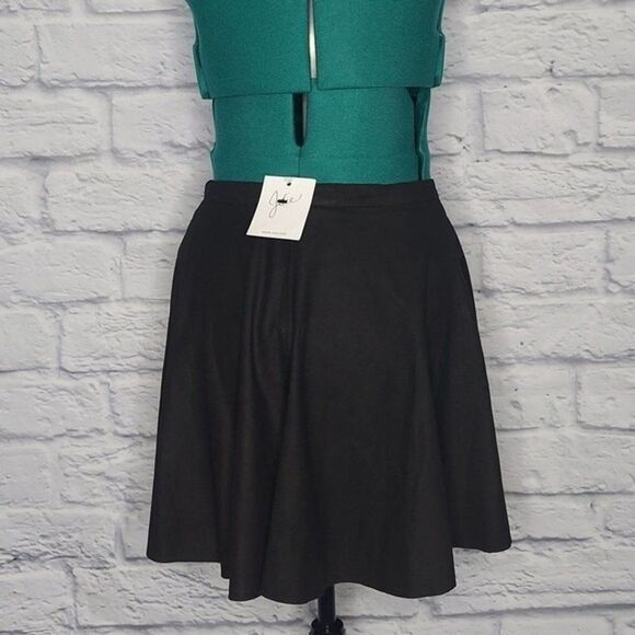 Nwt Joie Kyla Caviar Women's Soft lamb leather circle mini Skirt Size Small - Picture 4 of 7
